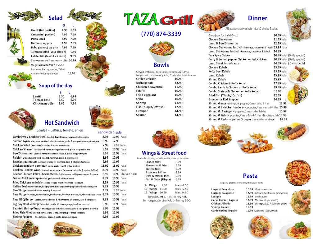 Taza Grill Menu 3