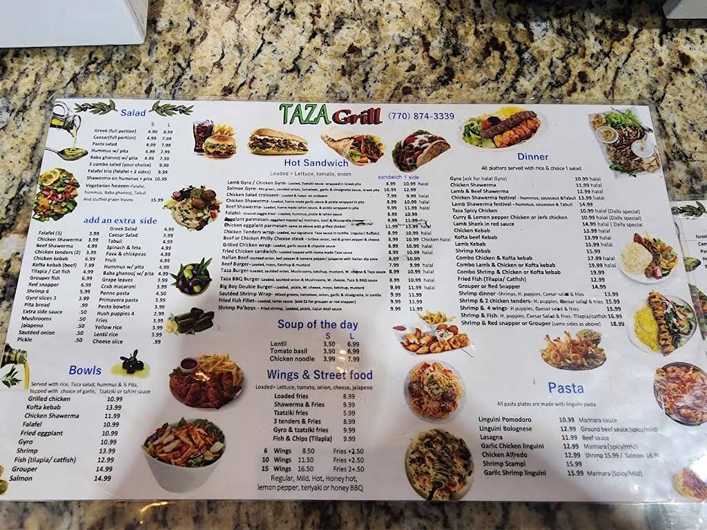Taza Grill Menu 4